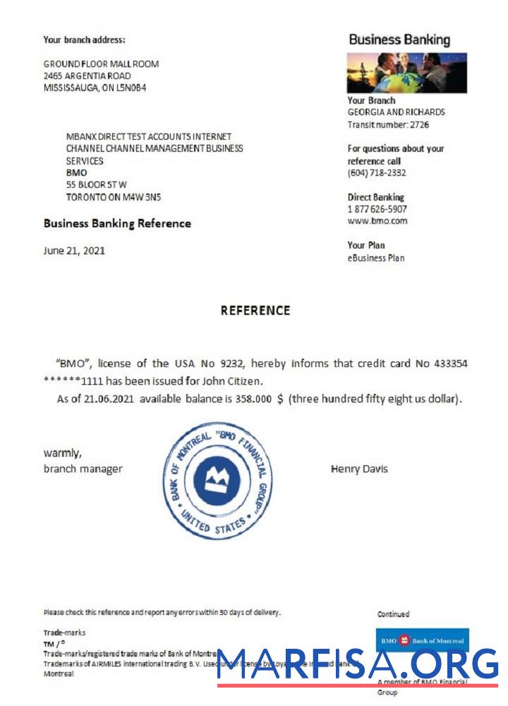 Downloadable USA BMO reference example